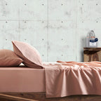 Σετ Σεντόνια με Λάστιχο Cannon Stonewashed 100X200+35 Light Orange